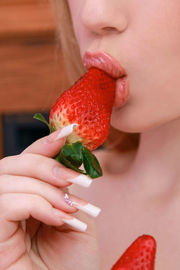 Hot Blonde Teen Plays With Her Strawberry-09