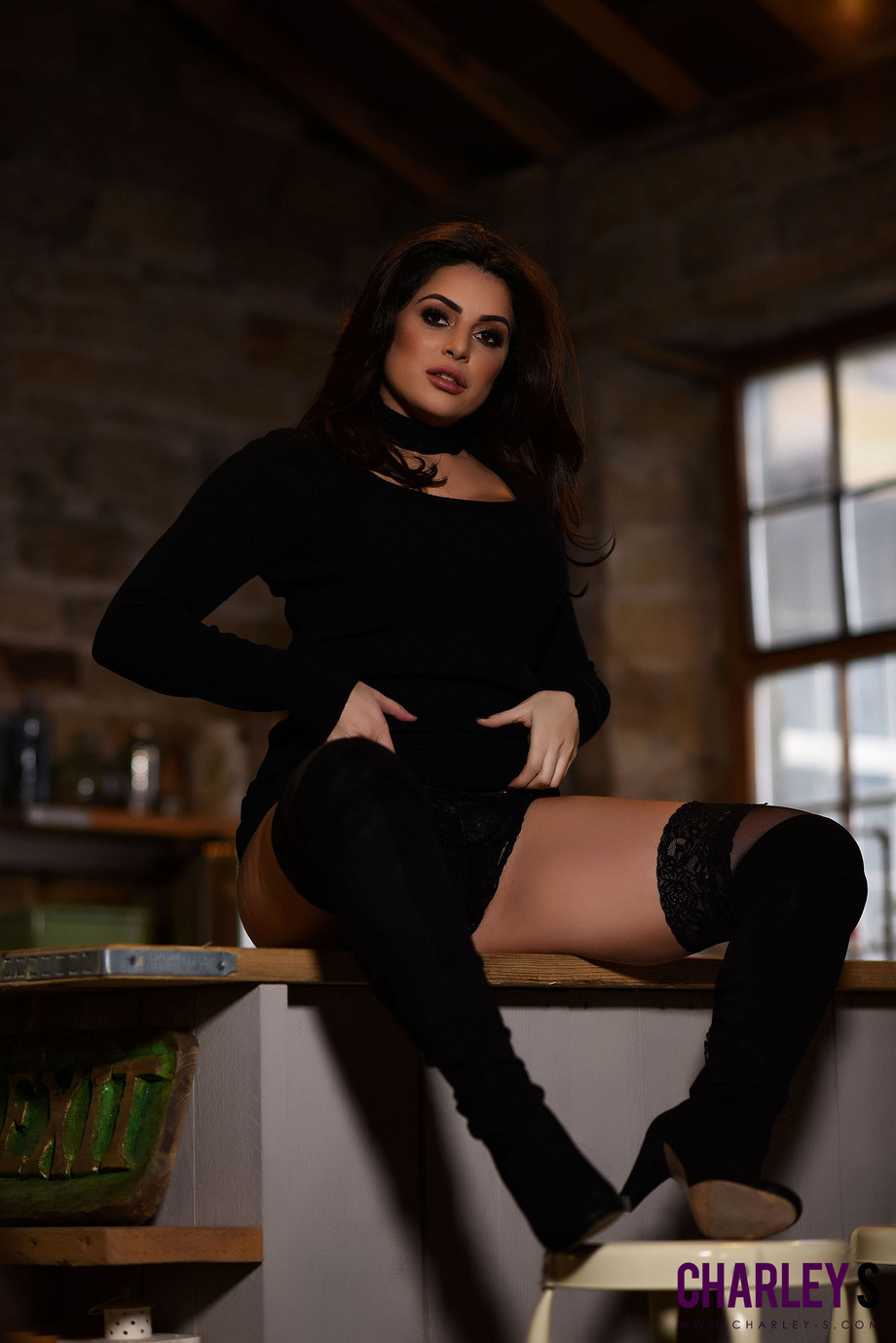 Charley In Black Dress Lingerie 15