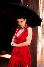 Aria Giovanni Goes Retro In Stunning Sexy Red Dress-03